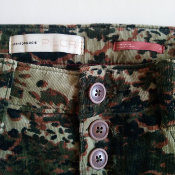 Anthropologie Pilcro High Rise Corduroy Camo Print Size 29 - Picture 6 of 9